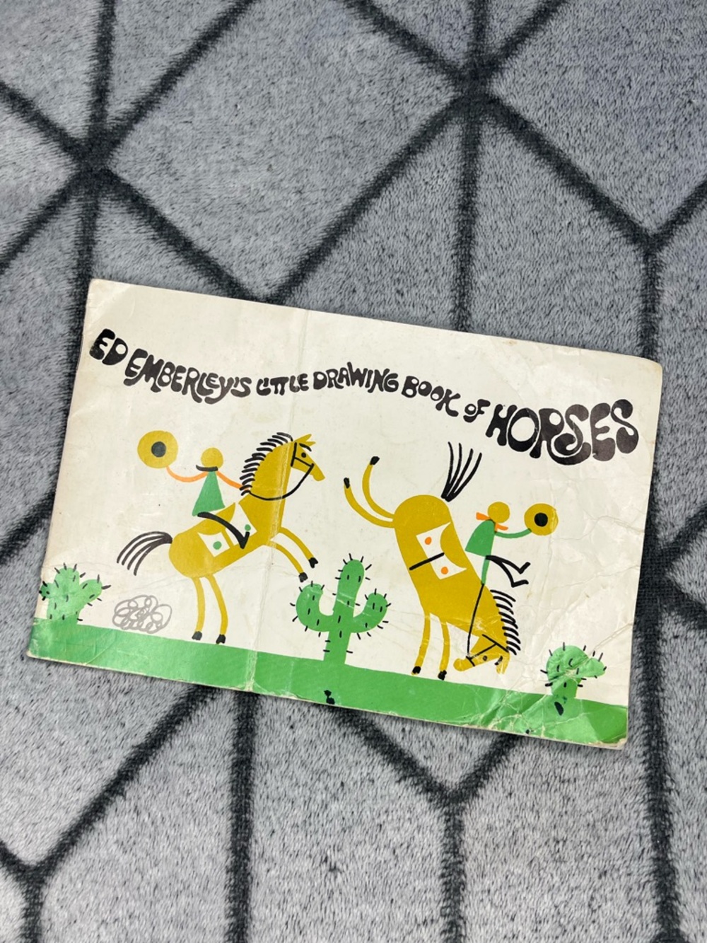 Vintage Ed Emberley's Little Drawing Book of Horses Yellow & Green Cover